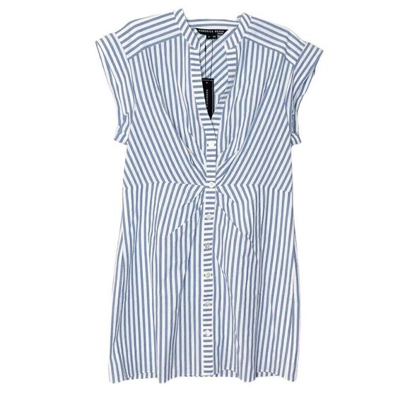 Veronica Beard Giuliana Seersucker Dress Blue White Stripe Women’s Size X-Large - Picture 3 of 12